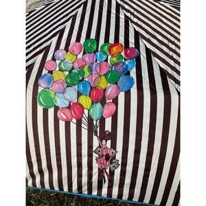 Henri Bendel Striped centennial Umbrella White/Brown Pink Balloons